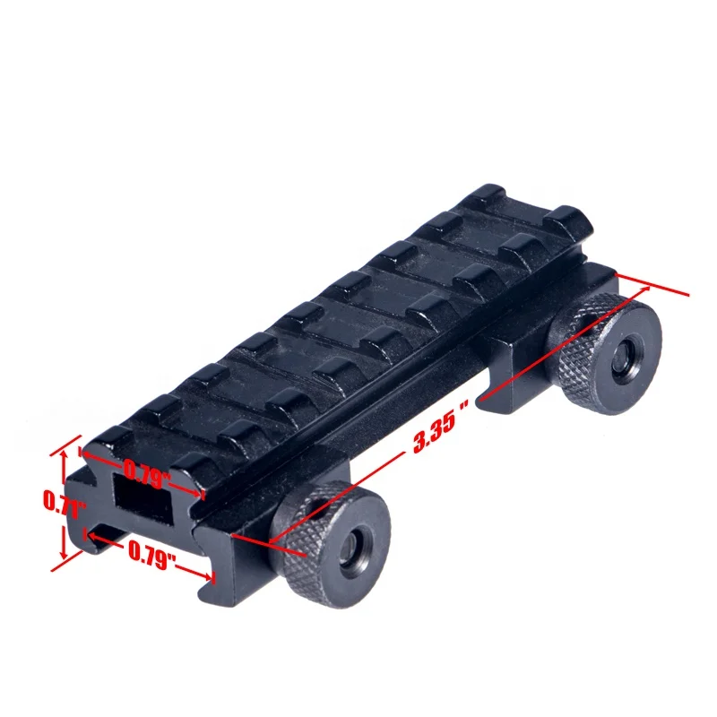 

ANS D0016 tactical scope riser base mount 20mm adapter bracket for picatinny weaver rail riser mount, Bk