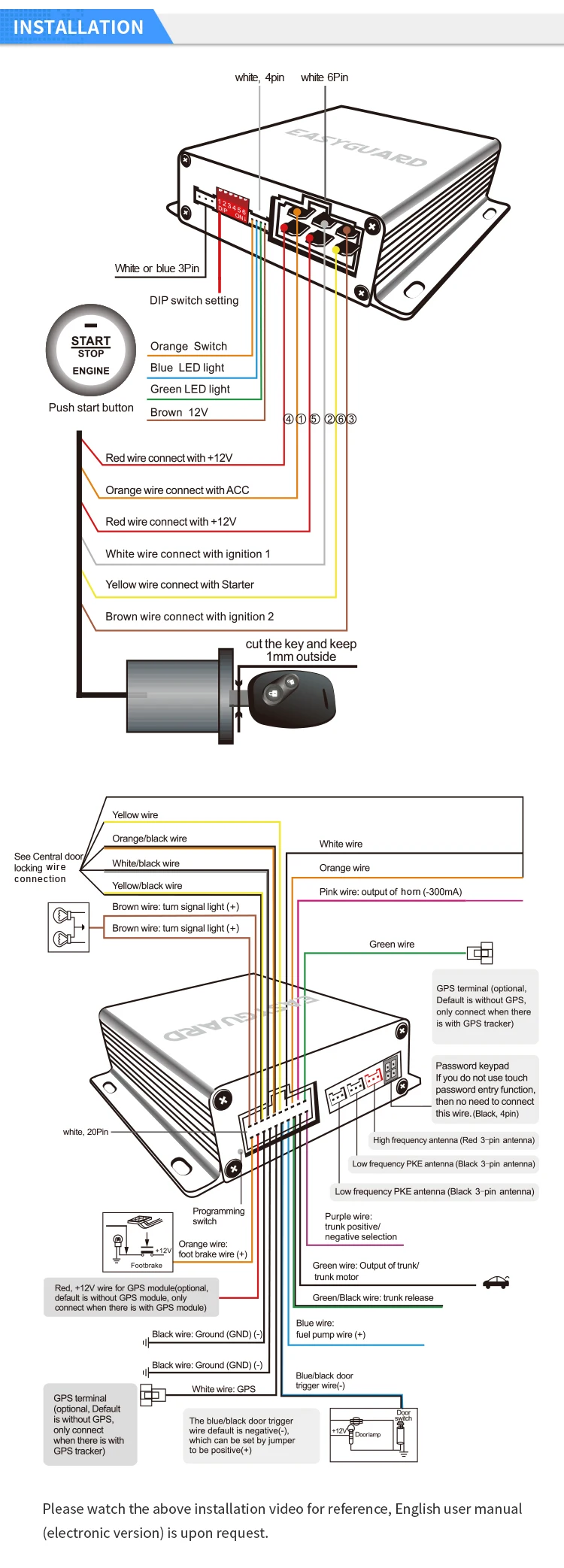 Intelligent keyless start system схема подключения на русском