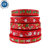 

Wholesale 25mm luxury christmas tree polyester printed grosgrain ribbon,merry christmas decoration celebrate it ribbon