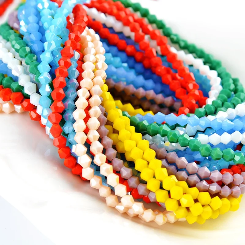 

High Quality Wholesale colorful Bicone Glass Beads, More than 100 colors