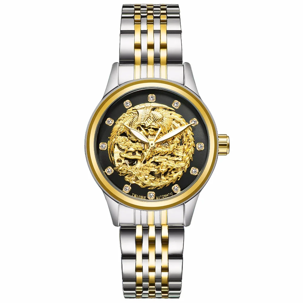 

TEVISE Water Resistant Dragon lady Charm automatic women luxury skeleton watch, Optional dragon lady watch