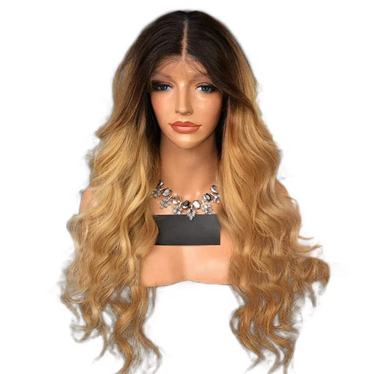 

Ombre Wig Glueless Lace Front Human Hair Wigs With Highlight 1bT27