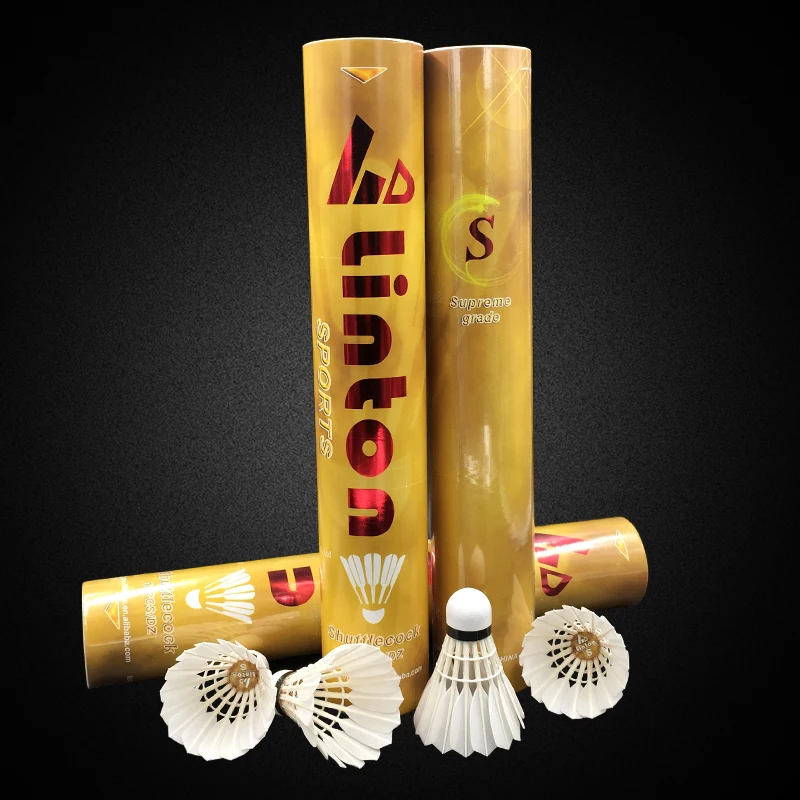 

Customized High Quality goose feather grade1 shuttlecock, White