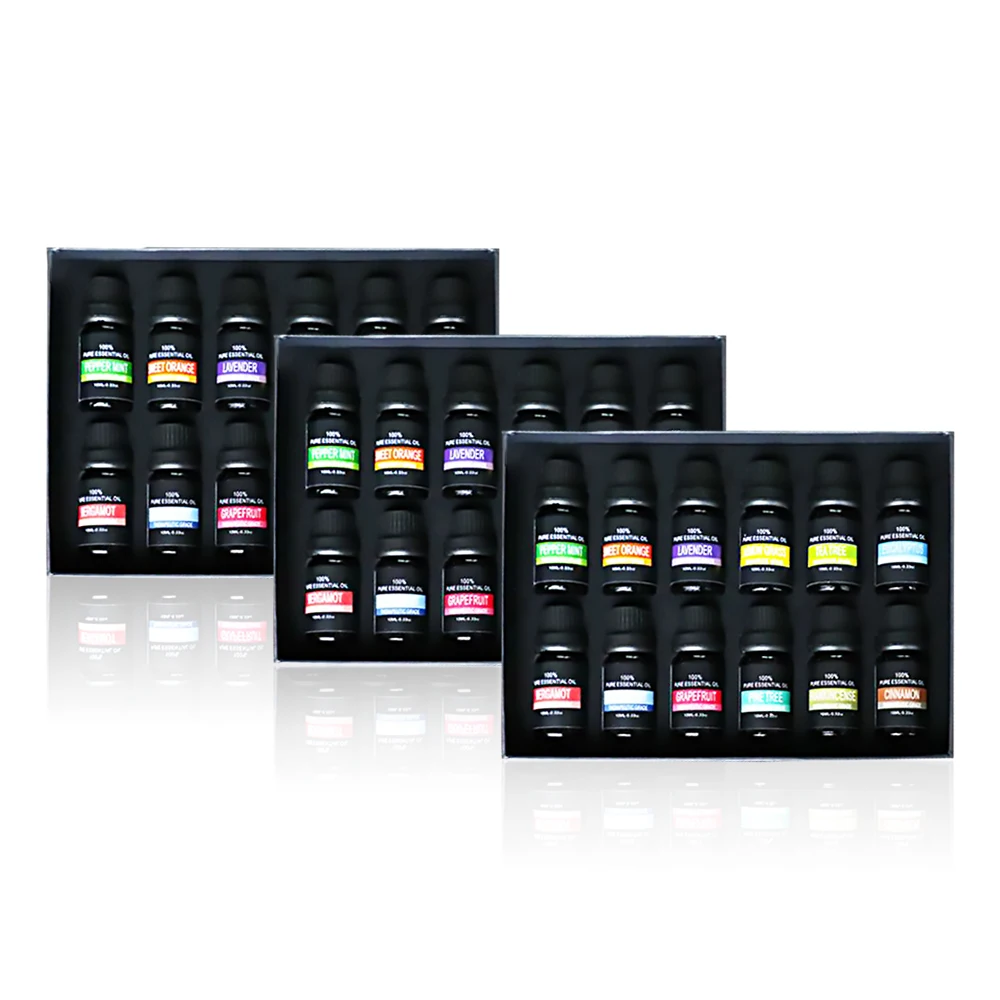 

Aromatherapy Top 12 Essential Oils set, Therapeutic Grade Oils High Purity Extracted from Natural Plant, Black