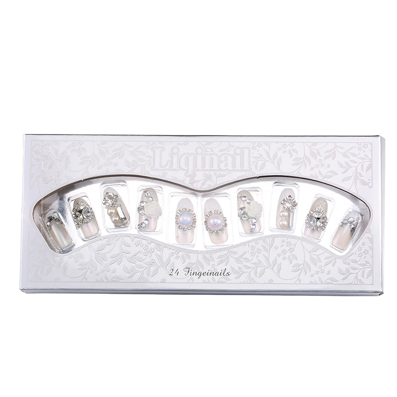 

mixed color fashion wedding nail tip/3d diamond wedding nail, Colorful
