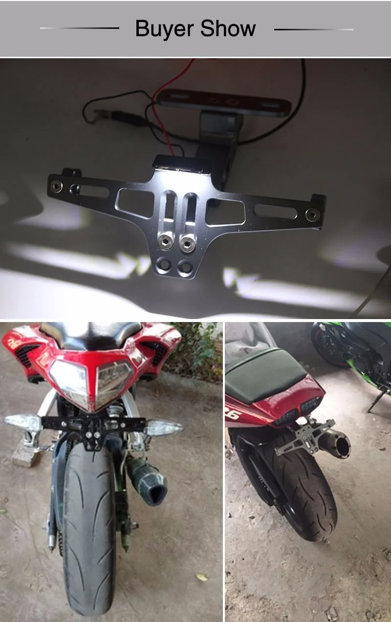 Universal Motorcycle Adjustable Angle Aluminum License Number Plate ...