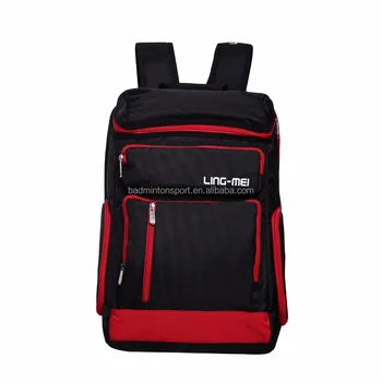 Ling Mei Baga201 Racket Bag Black And Red Backpack With Oxford Fabric View Product Details From Anhui Lingmei Sporting