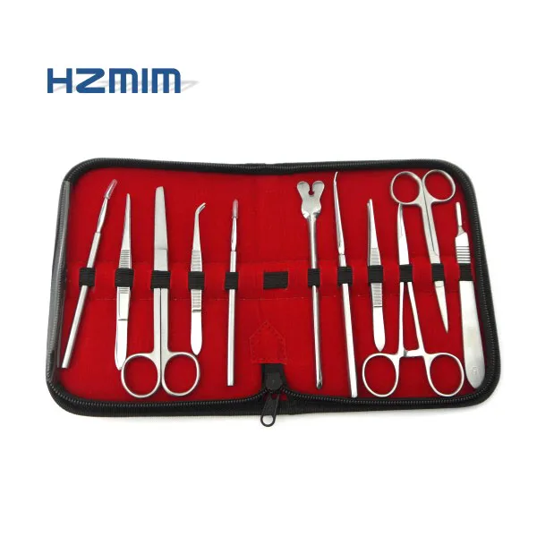
Stainless steel suture kit with blue zipper/leather case, Medical Student Dissecting Kit 