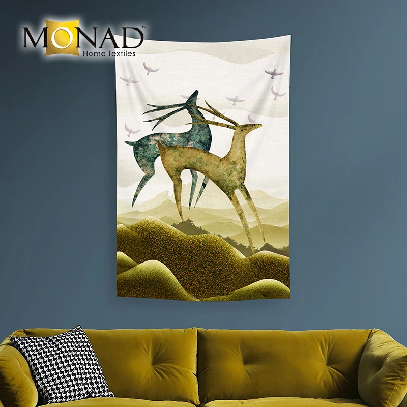 
Monad bedroom living wall room dorm decor deer picture tapestry sites 