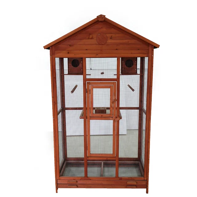 

outdoor Indoor Parrot Finches Canary Wooden Aviary small Bird Cages, Customized color
