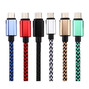 2m 3m 10ft hot selling cheap price newest android phone color colorful custom fabric braided nylon micro data charging usb cable