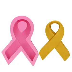 Image of 1Pcs silicone Cake Border Gumpaste Chocolate Moulds awareness ribbon Mold