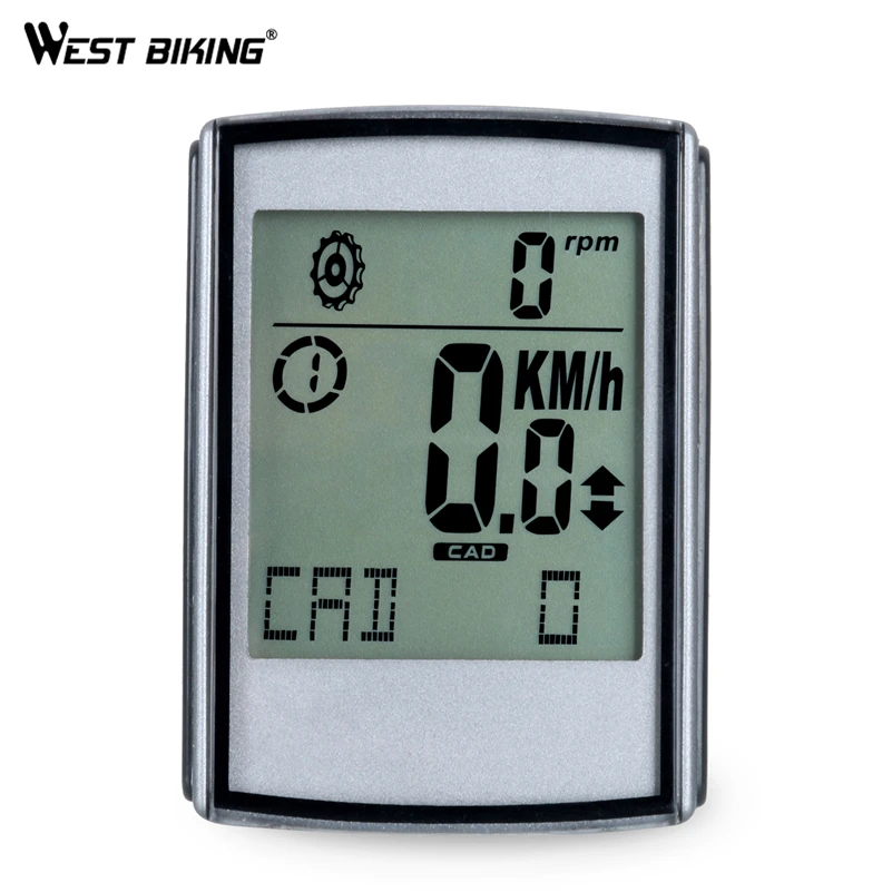 

WEST BIKING Wireless Bike Computer Cadence Heart Rate Speed 3 in 1 Multi Functional LED Exercise Bicycle Computer, Silver