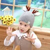 oem Wholesale Winter children's outdoor warm knit hat cartoon fawn winter wool hat children's hat