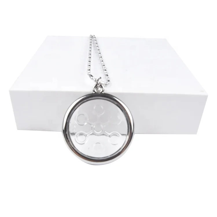 

Fashion Positive Green Bio-disc Scalar Energy Pendants with Stainless Steel /Charming Necklace, White/green