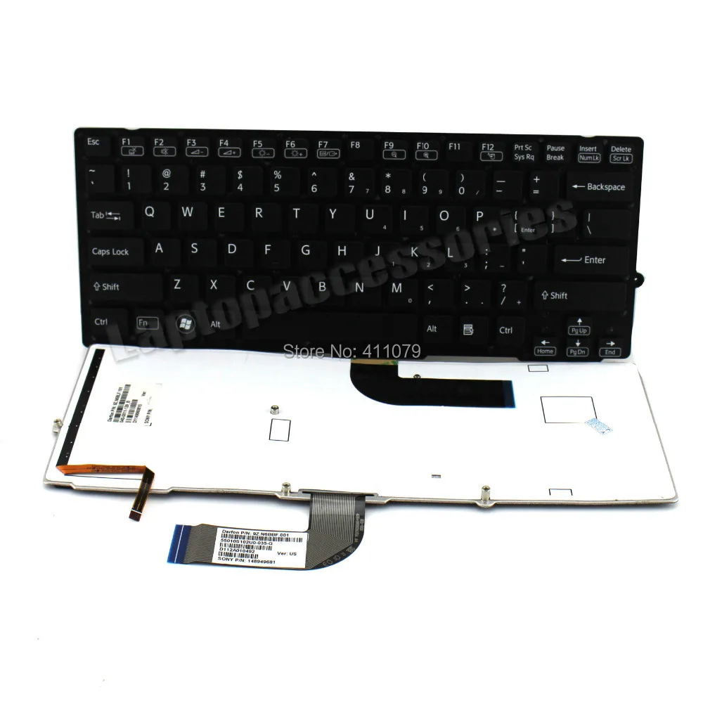 New US Laptop Replacement Keyboard for Sony SVF15 SVF1521C5E SVF15218CXW SVF15E SVF153A2TT SVF152C1JN SVF1521A6EW svf1521p1rw SVF1521T2EB SVF15328 SVF15414CXW SVF152C29L with C Shell Black