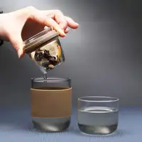 

Portable Simple Travel Glass Tea Set with Kung Fu Tea Cups Elegant Teapot