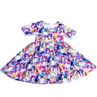 

New Arrival Latest Design fall Cute Kids Clothing twirl Dress Casual Baby Girl Dress