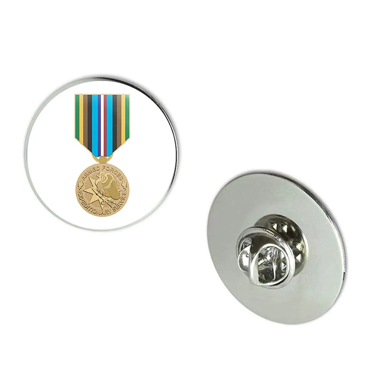 US Army 4th Infantry Division Vietnam Combat Veteran with Ribbons Metal 0.75 Lapel Hat Pin Tie Tack Pinback