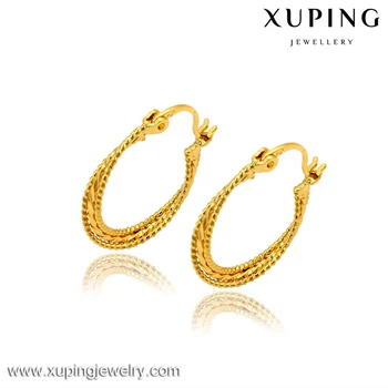 Xuping Imitation Jewellery New Design 24 Carat Br Gold Plating Xuping Imitation Jewellery New Design 24 Carat Br Gold Plating Hoop Earrings For Women