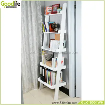 Decorative Wall Wood Shelves Bookcase With Ladder Buy Decorative