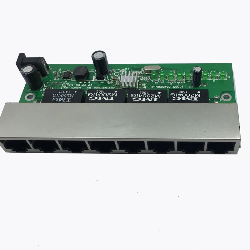 

Gxcom Custom 10/100Mbps 24V Power Supply 8 RJ45 Ports Cat5 Ethernet Reverse PoE Switch with VLAN