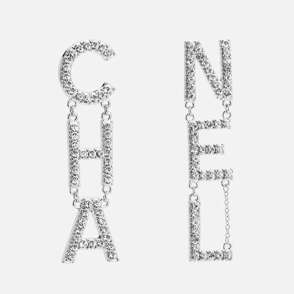 

Stylish Alloy Metal Rhinestone Letter Dangle Earrings For Girl, Picture
