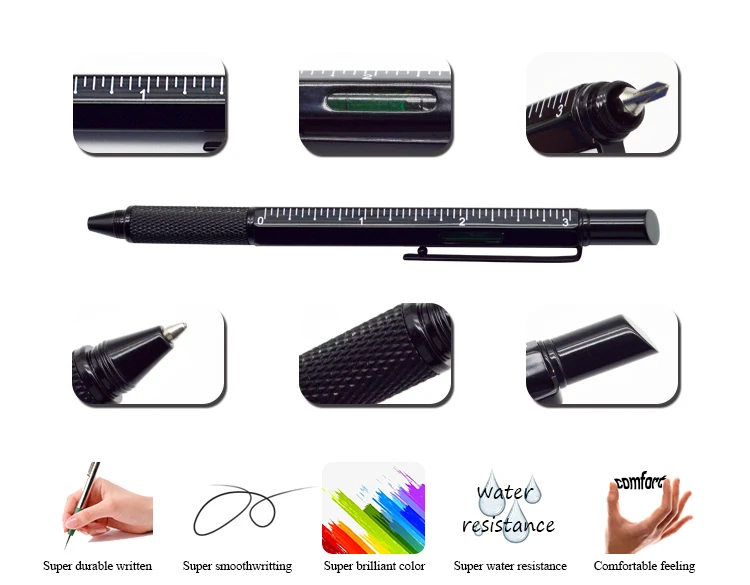 High Quality 5 In 1 Multifunction Writing Pen With Screwdriver