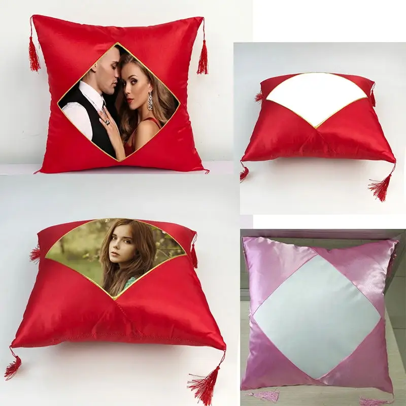 Dye Sublimation Blank Satin Pillow Case For 1 Side Blank Cushion Cover