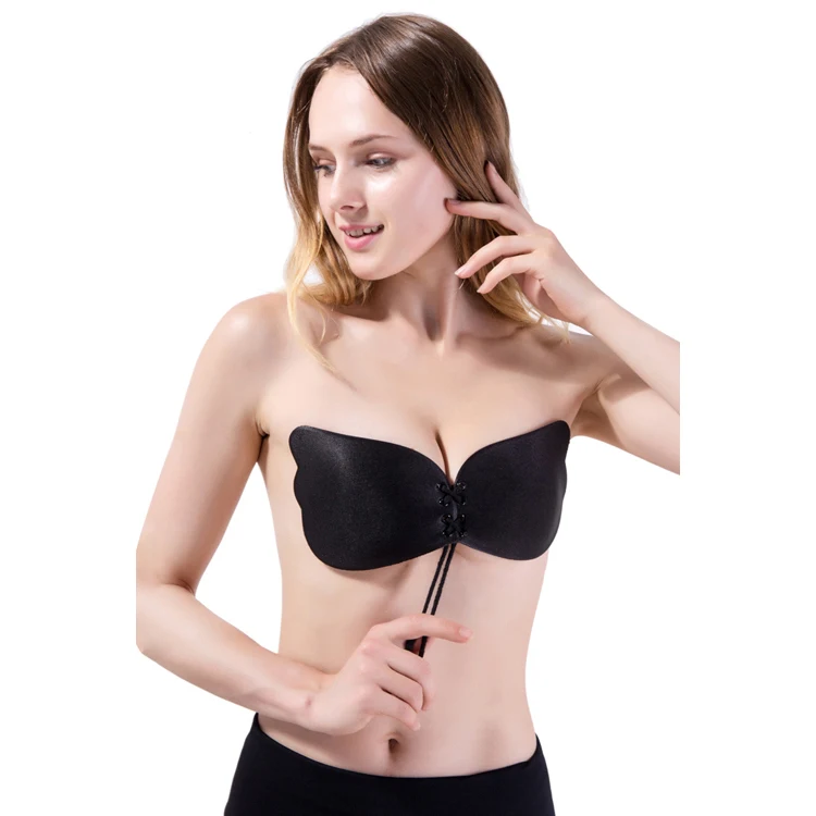 

Sexy Design Black Adjustable Strapless Push Up Invisible Bra