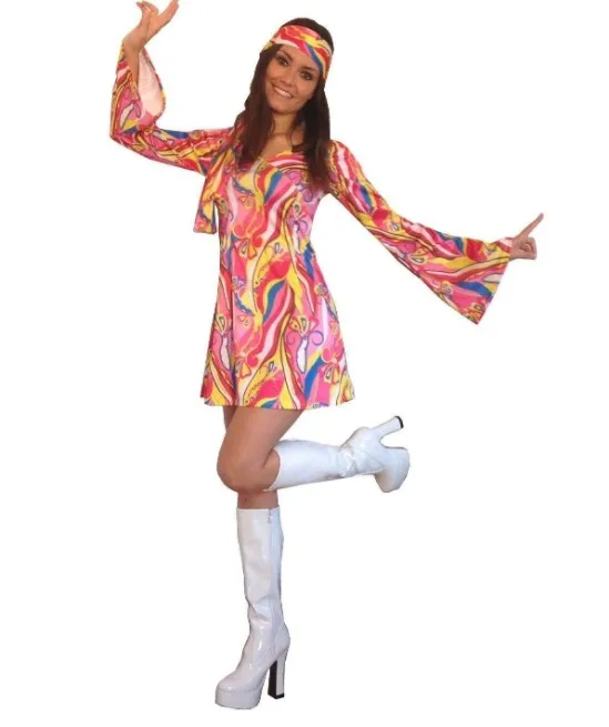 Hippie Kids Fancy Dress 1960s 1970s Flower Power Hippy Boys Girls Costume Outfit