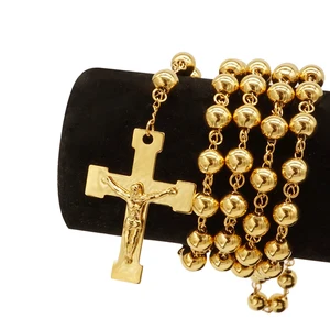 2020 new arrivals high quality cross necklace stainless steel jewelry rosary necklace 2