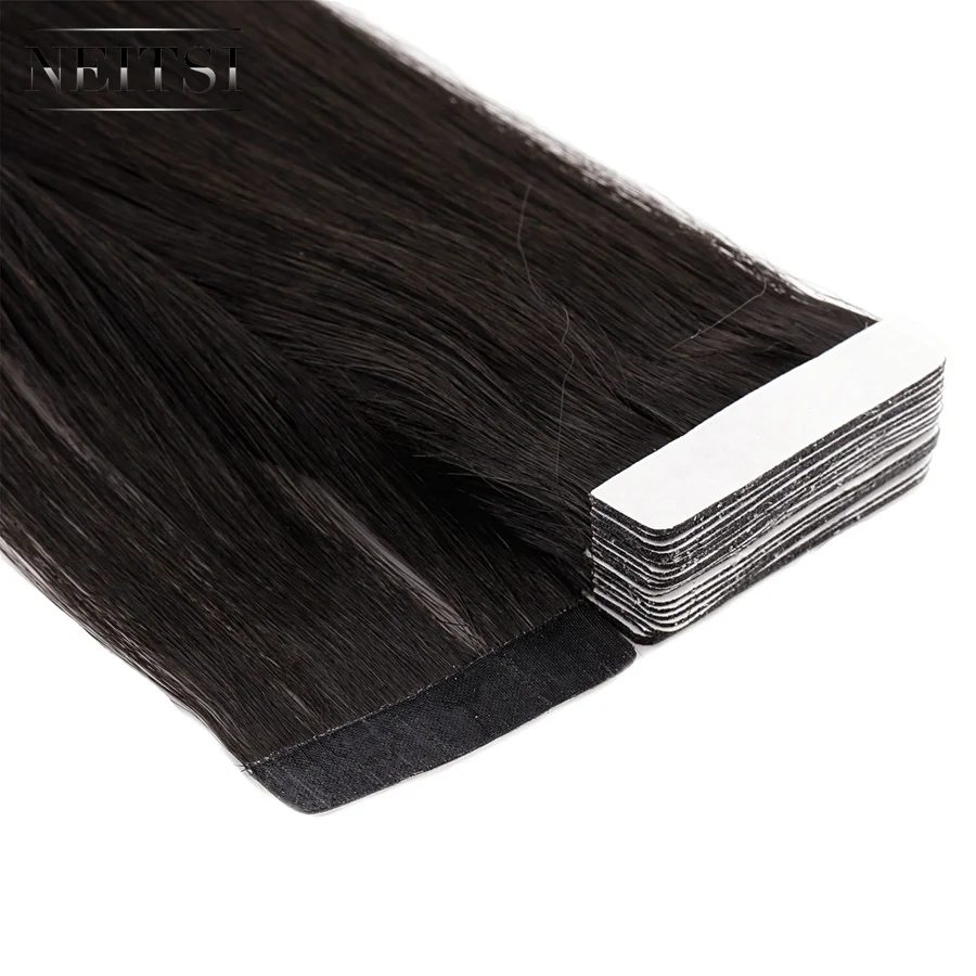 

Free Sample Neitsi 100% Tape in Human Hair Weft Tape In Human Hair Extensions 1B#