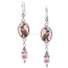 Chocolate bunny pink pearl easter rabbit earrings
