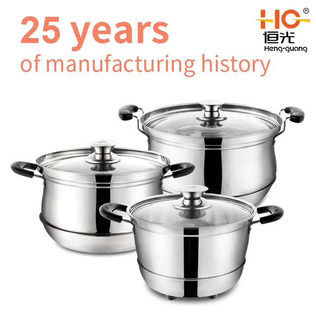 
sus 304 stainless steel thermo cooker flame free cooking pot 