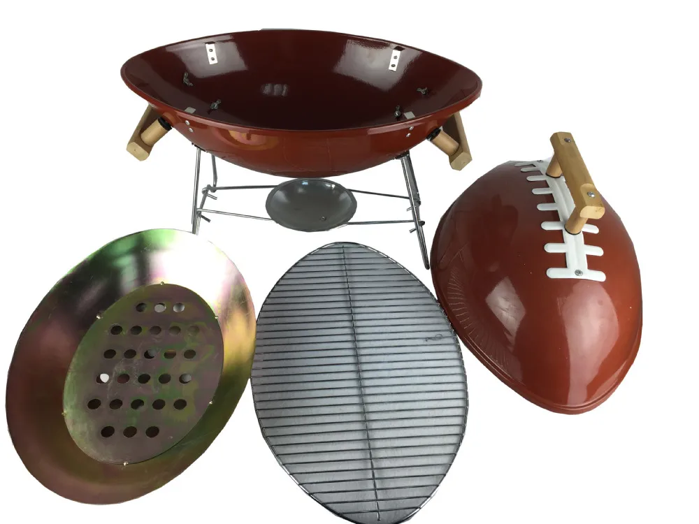Oval Ball Barbecue Grilling American Football Shaped Charcoal Bbq Grill