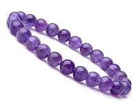 

Natural 8mm Amethyst Crystal Energy Stone Elastic Stretchable Beads Bracelet Healing Power
