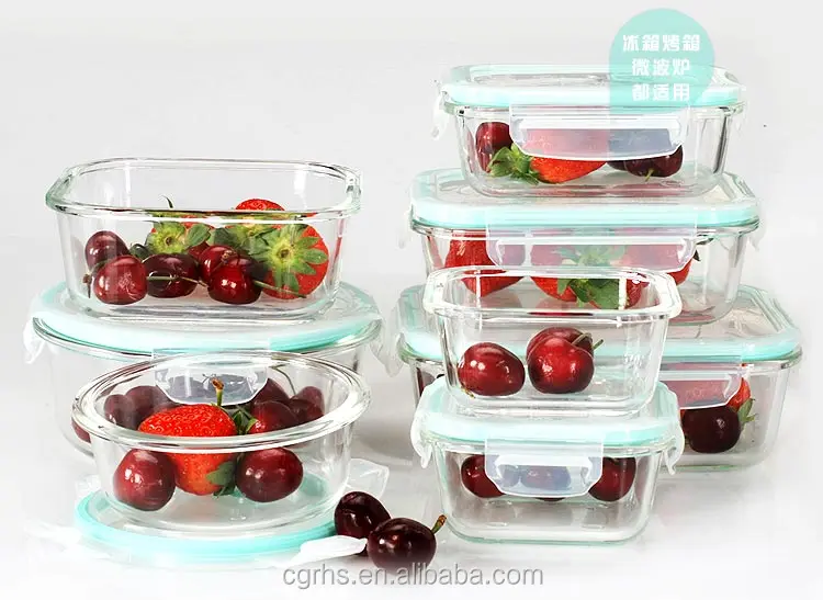 
Hot sale & high quality vacuum kitchen gift high borosilicate glass food storage containers/ glass lunch box with plastic lid 