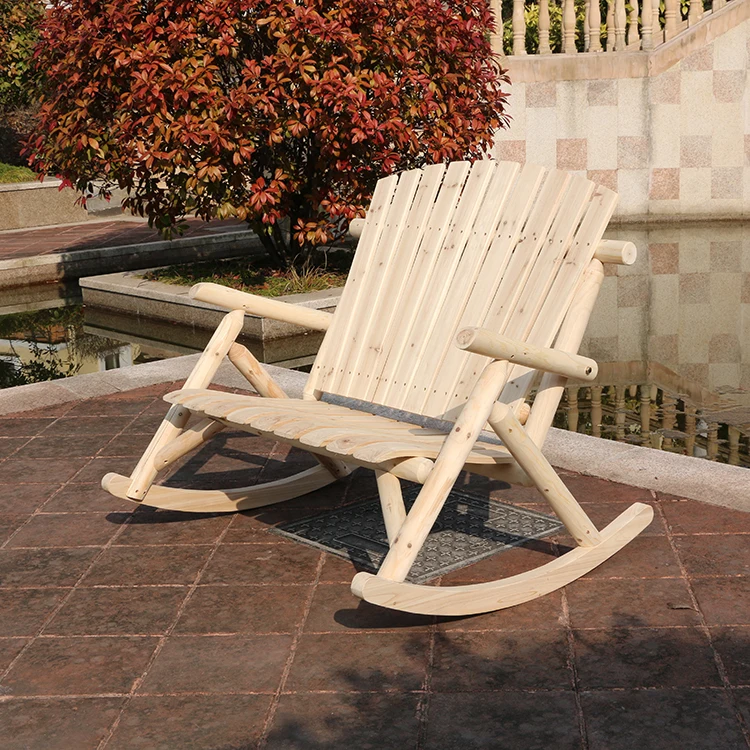 Patio Garden Wooden Log Rocking Chair For Adults Buy Rocking