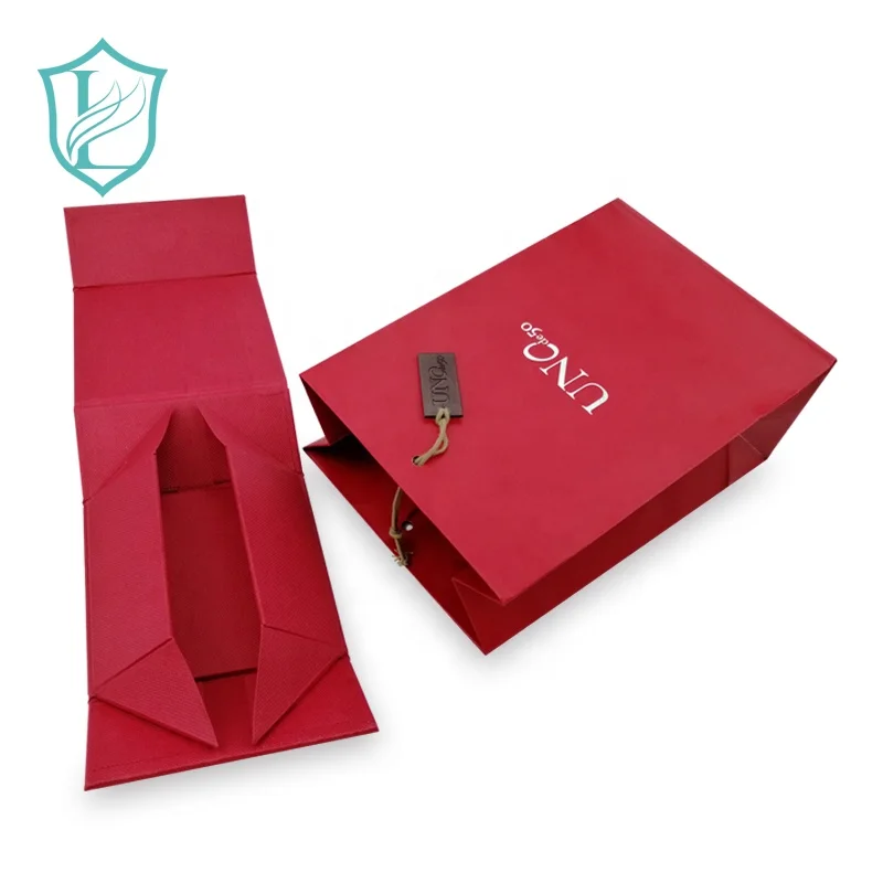 
Customized Size Paper Bag Set with Rope Handle Logo 