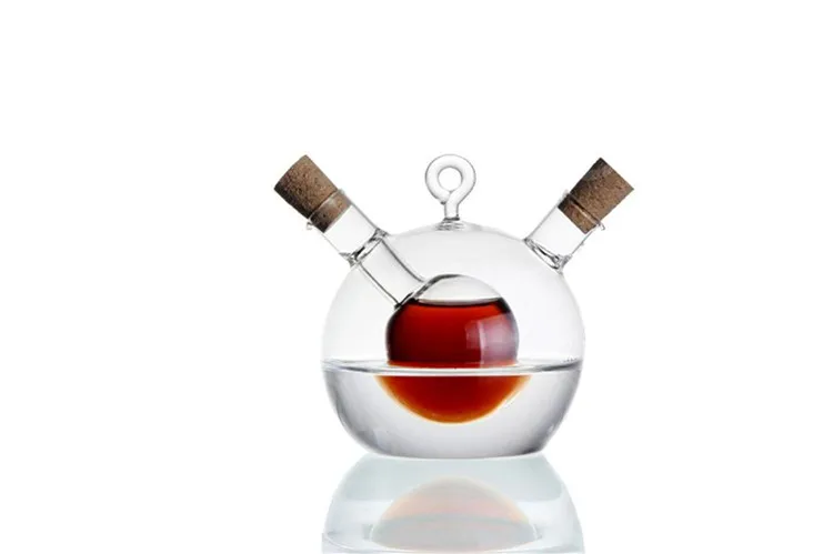 Fashion Transparent Borosilicate 300ml Olive oil and vinegar dispenser travel bottle set