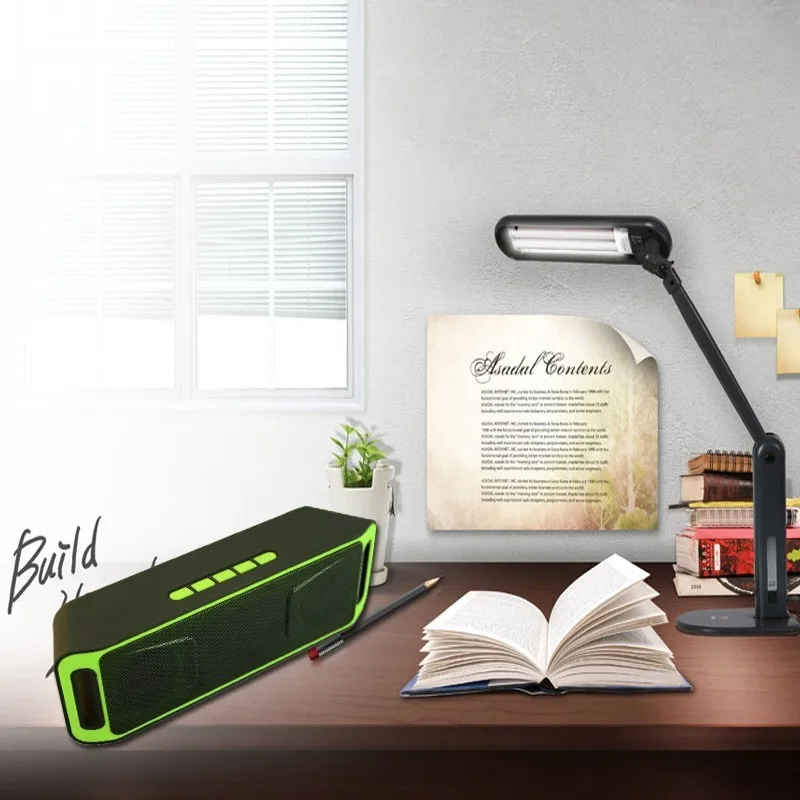 2017 new arrival Stereo Deed Bass Speaker Wireless Portable Bluetooth Speaker With TF Card and FM Radio Factory supply