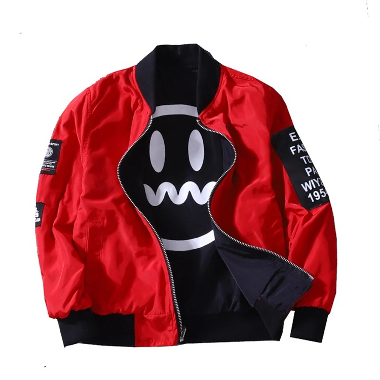 

Latest design print two-sides wear children kids bomber boys jackets coats, Red;army green;black