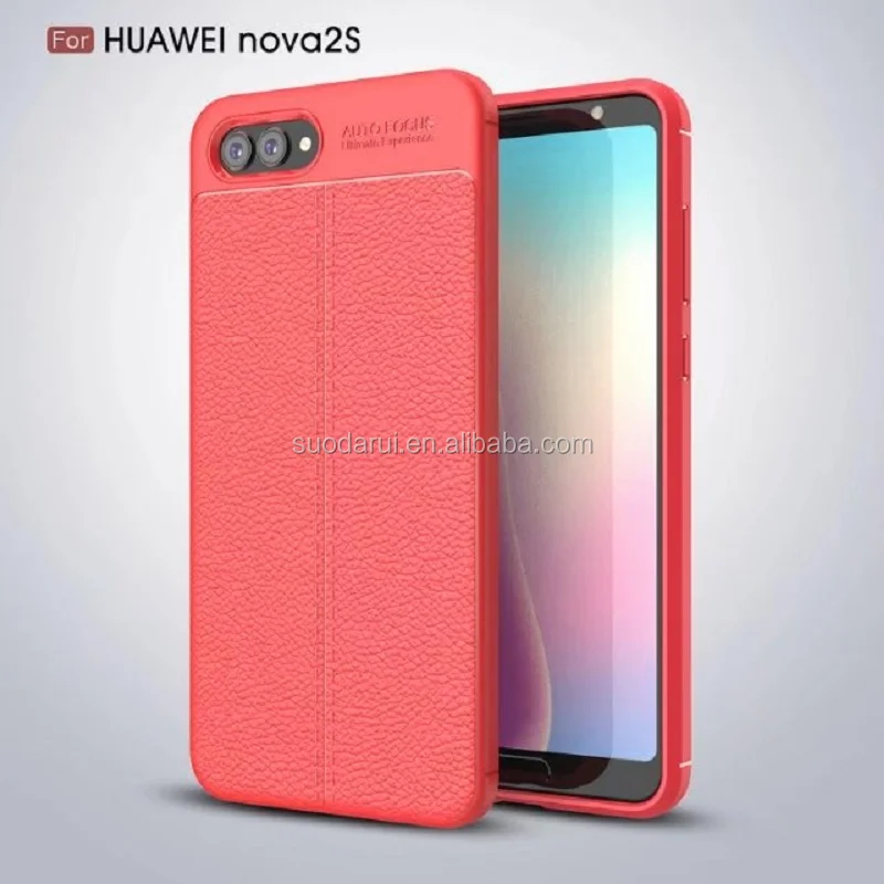 Hot Sell Litchi pattern Soft Tpu case for Huawei Nova 2S Cover