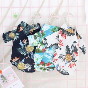 Image of Spring and summer dog clothes Hawaiian shirt Teddy law fighting than Panda pet clothing