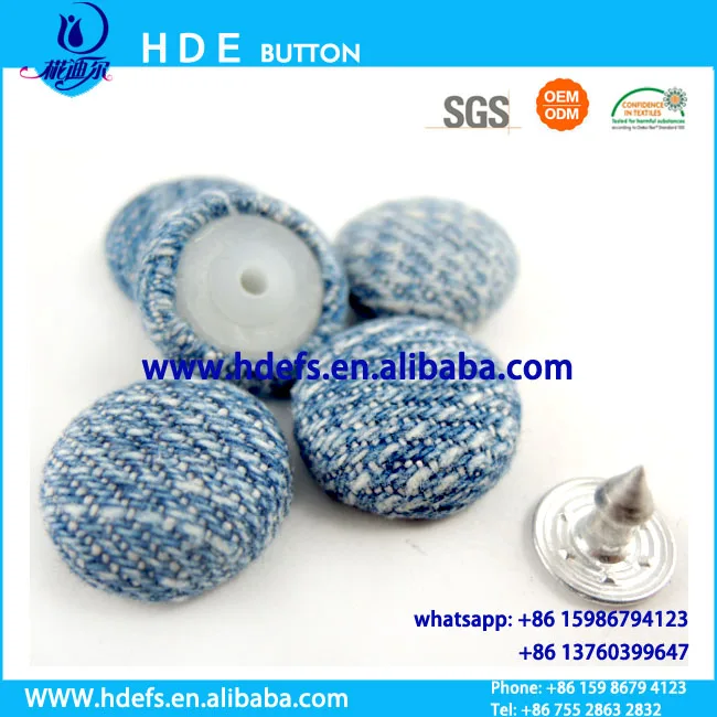 Free Shipping Jean Baseball Cap Button Fabric Covered Button 24l 15mm