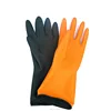 Latex industrial bicolor working safety anti-skid protection crinkle Labour rubber gloves heavy duty manufacturers