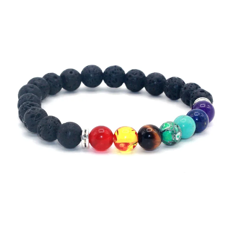 

2017 Muti-color Design 7 Chakra Bracelet Men Black Lava Healing Balance Beads Reiki Prayer Natural Stone Yoga Bracelet For Women, Any other colors you want