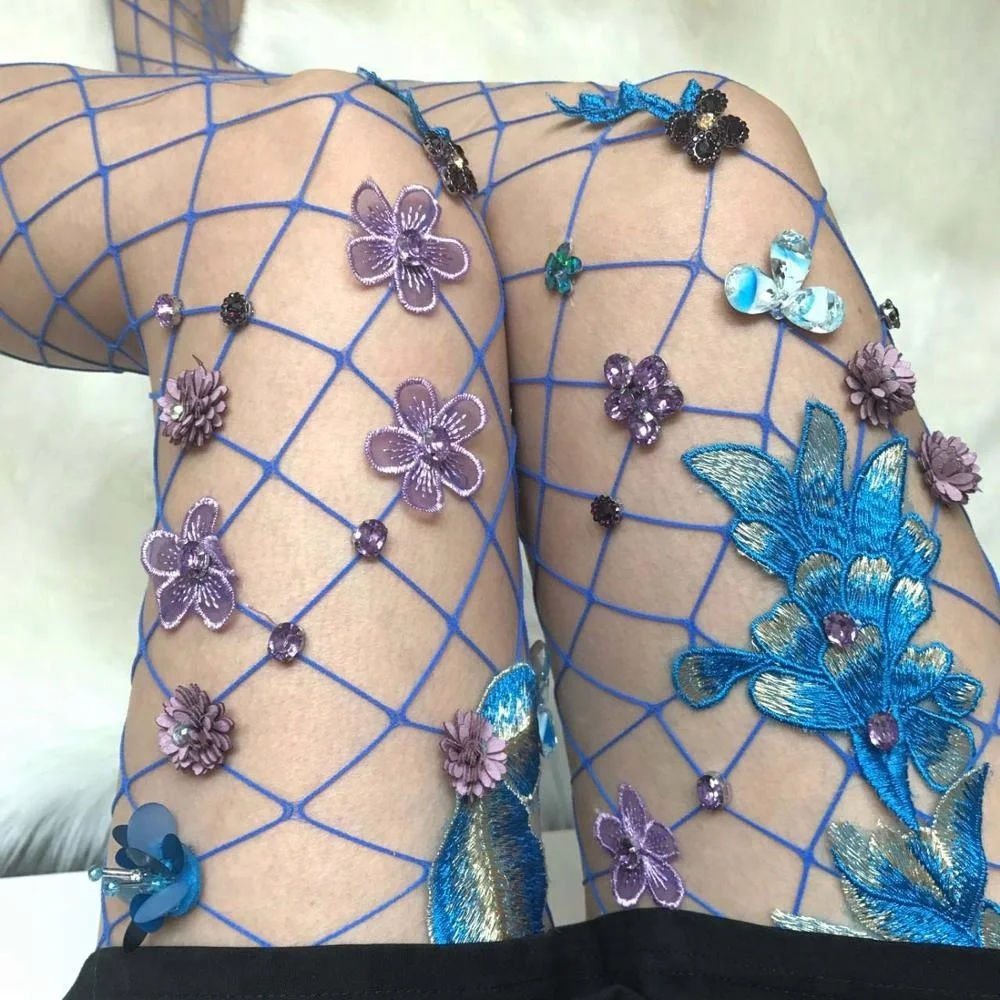 

B14072A wholesale Women Fishnet Tights Long Stockings Sexy Rhinestone Pantyhose