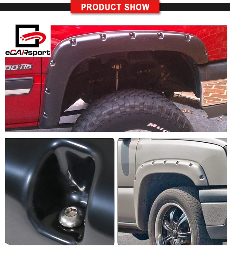 For Chevrolet Silverado Gmc Sierra 1500 2500 3500 Abs Pocket Rivet Style Wheel Well Wide Body